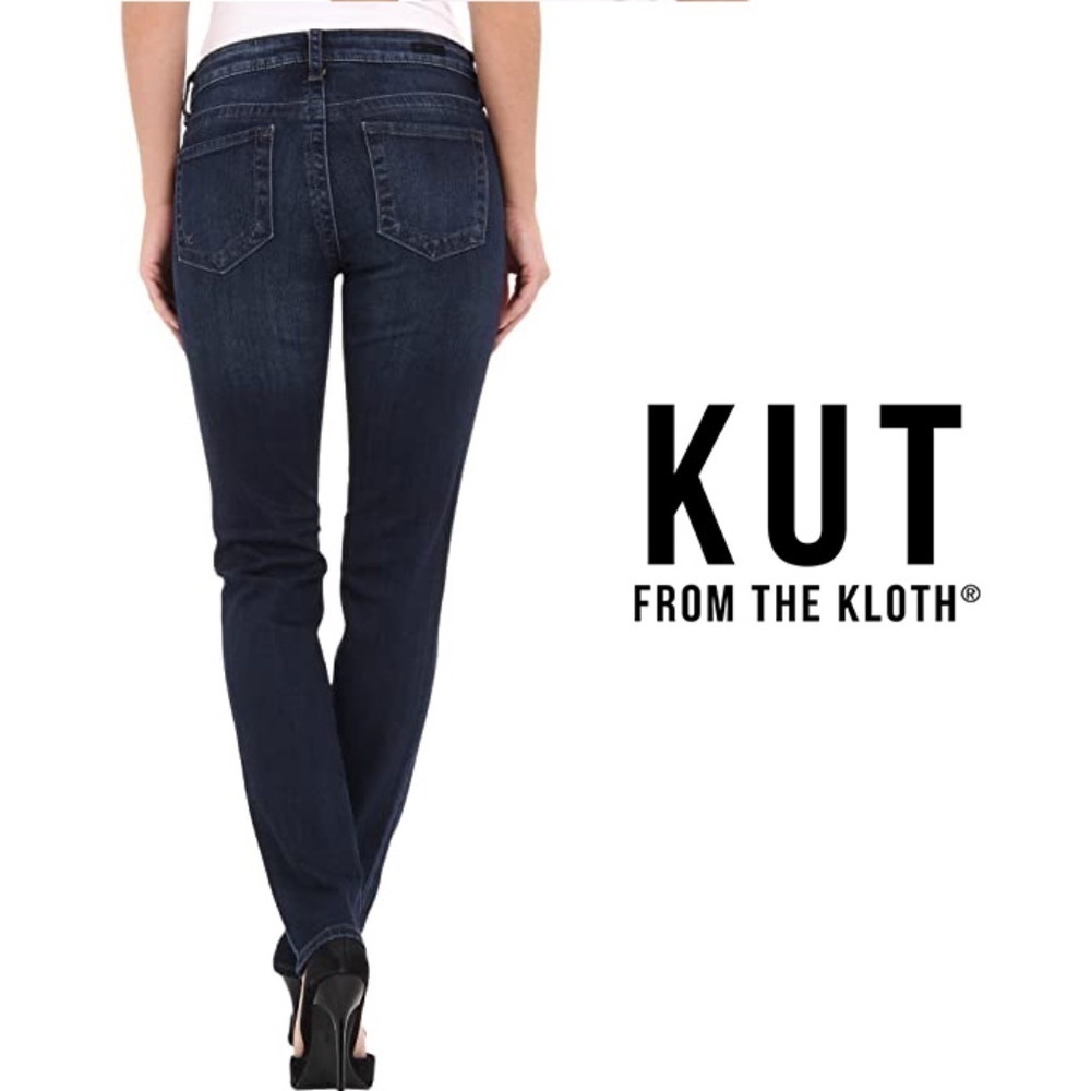 KUT FROM THE KLOTH "Straight Leg" Petite Fit Distressed Jeans​​​​​​​​​​​​